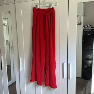 Red high waist pants